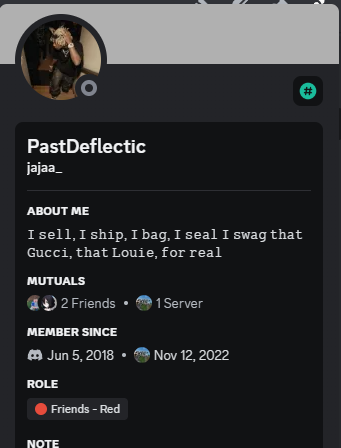 Only person with a red variant of the friends role